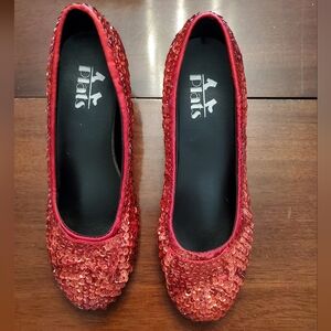 Women's Red Sequin Shoes Theatre Costumr